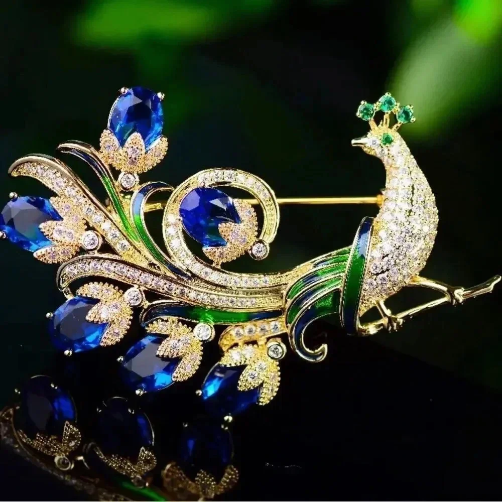 VQ Peacock Brooch